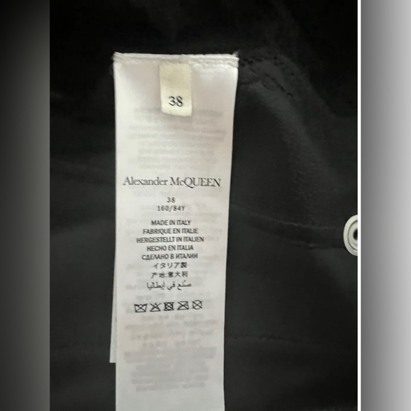 Alexander McQueen Zip Front Embroidered Peplum Leather Moto Jacket, Black, IT38 - Picture 6 of 12